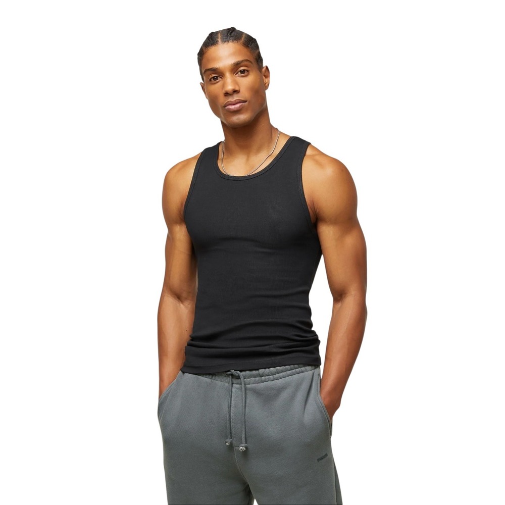 Gymshark Men's‎ everywear Ribbed black Tank Top Size Small Athletic Training